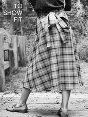 Seasonal Plaid Wrap Skirt, Longer