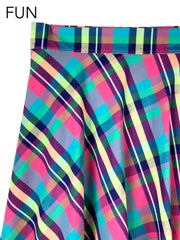 Seasonal Plaid Wrap Skirt, Longer